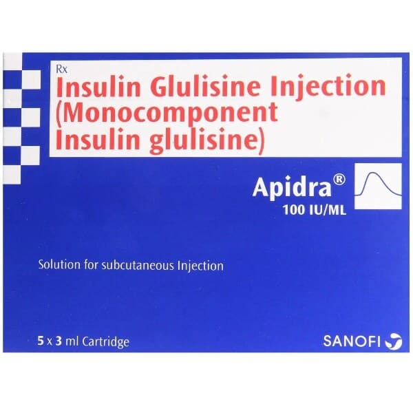 Apidra — 1 box isi 5 cartridge x 3 mL