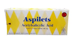 Aspilet Chew 100 mg — 1 box isi 100 tablet kunyah