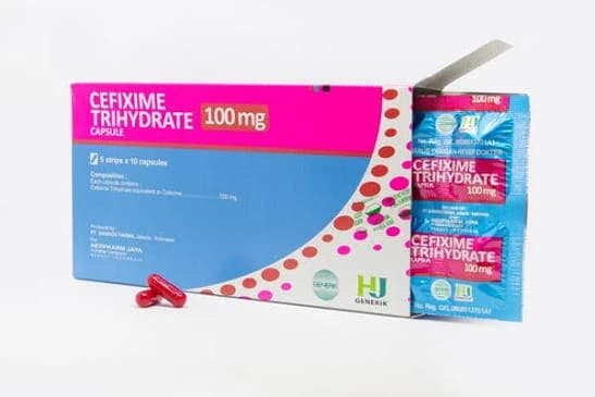CEFIXIME 100 MG HJ BOX CAPS — 1 box isi 100 kapsul