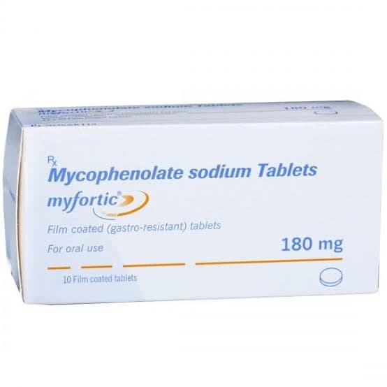 MYFORTIC 180 MG BOX 30 TABLET — 1 box isi 3 blister x 10 tablet salut enterik (30 tablet)