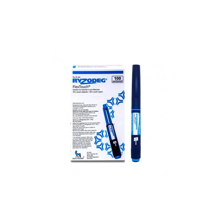 RYZODEG FLEX TOUCH 100 IU/ML INSULIN 3 ML PREFILLED PEN